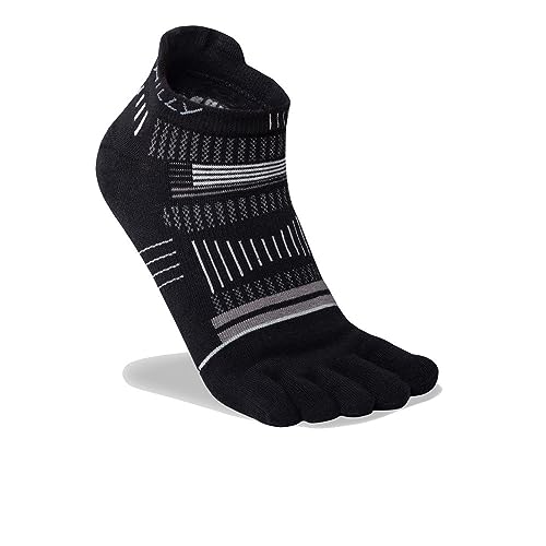 Hilly Unisex Zehen – Socklet – minimale Polsterung Laufsocke, Schwarz/Grau/Hellgrau, L von Hilly