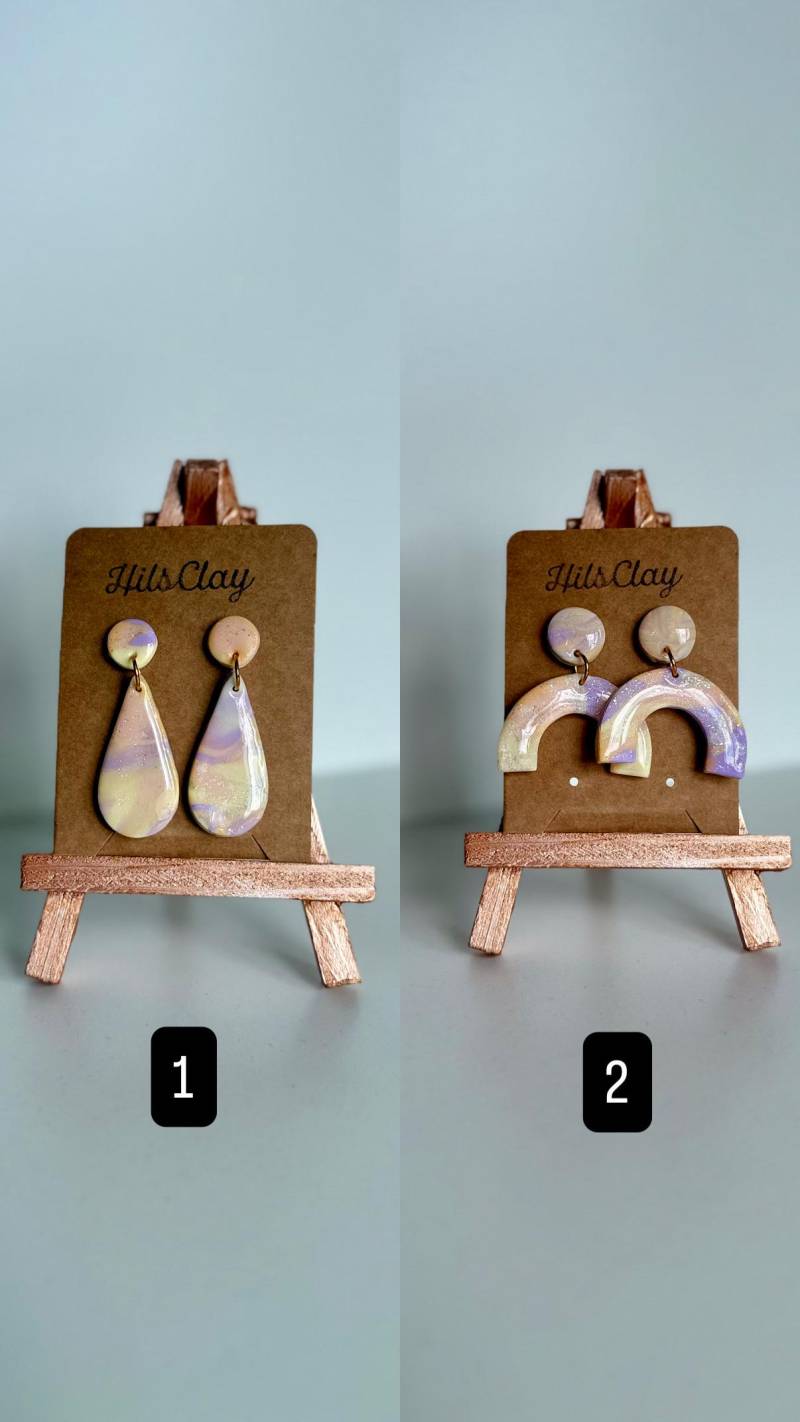Handgemachte Pastellohrringe Aus Polymer Clay Leichte, Nickelfreie Ohrstecker Handgemachte Pastellohrringe Aus Polymer Clay Leichte, Nickelfreie Ohrstecker von HilsClayDesigns