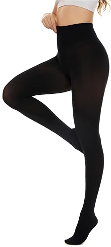 Hiltzo 80D Strumpfhosen für Damen, Semi-Blickdichte Bunte Feinstrumpfhose, Komfortbund Elastisch Damenstrumpfhosen Schwarz XXL-3XL von Hiltzo
