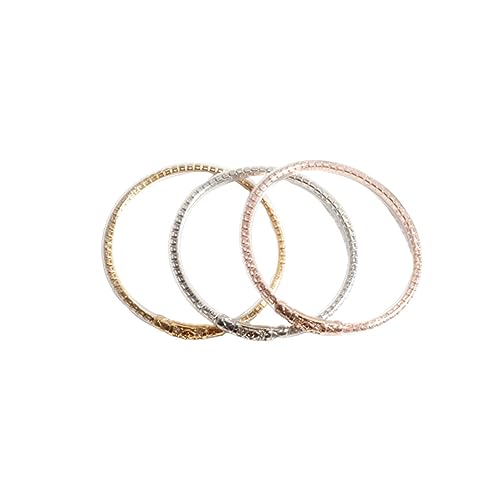 Hilufiet 3-teiliges Kristall-Gelee-Silikon-Armband-Set, glänzendes Gelee, Strass, mit Silikon gefüllte Armreifen für Damen und Herren, Harz von Hilufiet