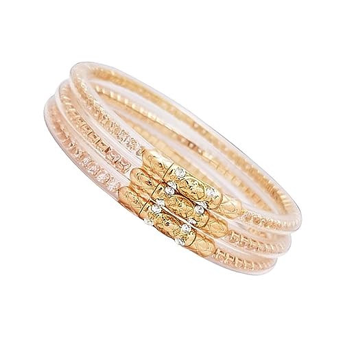 Hilufiet 3-teiliges Kristall-Gelee-Silikon-Armband-Set, glänzendes Gelee, Strass, mit Silikon gefüllte Armreifen für Damen und Herren, Harz von Hilufiet