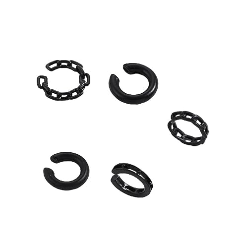 Kreis Ohrclips für Frauen Teen Mädchen Vintage Einfache Mode C-förmige Legierung Ohrringe Twist Minimalismus Ohrclip Fünfteiliges Set Vielseitig, Metall, Metall von Hilufiet