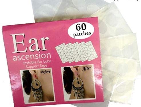 Ohrloch Tapes Ohrläppchen Stützband Sticker Ohrlochschutz - Perfekt für überdehnte Ohrlöcher und verletzte Ohrläppchen 60 Stück von Hima