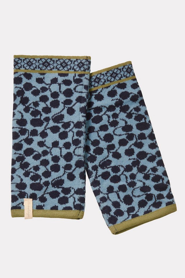 Himalaya Clothing Armstulpen Fingerlose Handschuhe Damen mit Tropfenmuster - Wärmende Handstulpen Hochwertige Pulswärmer aus Bio-Baumwolle von Himalaya Clothing