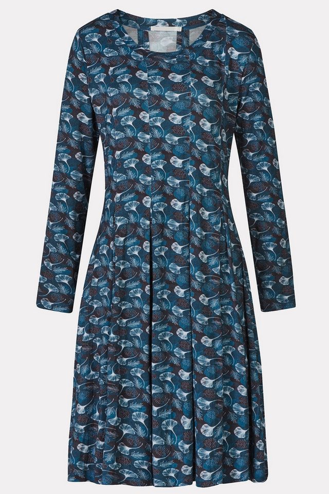 Himalaya Clothing Jerseykleid Damen mit floralem Allover-Print - Jerseykleid aus weicher Viskose Hochwertiges Midikleid in fließender Qualität von Himalaya Clothing