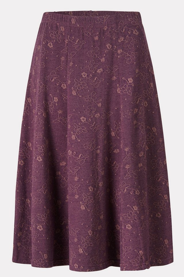 Himalaya Clothing Jerseyrock Rock Damen mit floralem Jacquardmuster - Jerseyrock aus Bio-Baumwolle Leicht ausgestellter Damen Midirock weich fallend von Himalaya Clothing