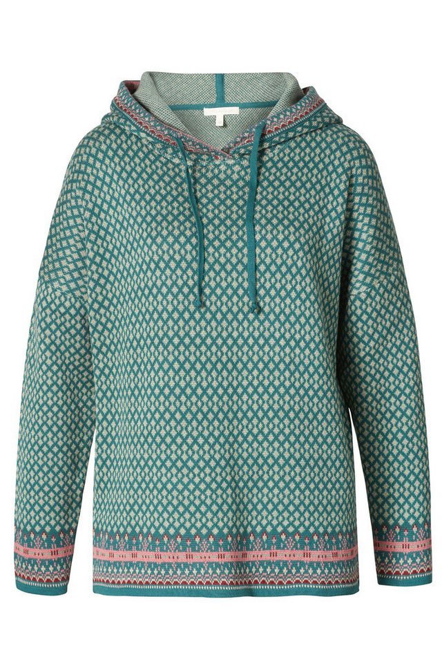 Himalaya Clothing Kapuzenpullover Pullover Damen mit elegantem Jacquardmuster aus reiner Bio-Baumwolle Weicher Jacquardpullover mit hohem Tragekomfort von Himalaya Clothing