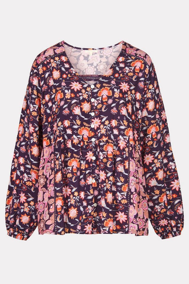 Himalaya Clothing Langarmbluse Langarm Bluse mit verspieltem Blumenprint - Bluse Damen aus Viskose Weiche Viskose Bluse mit hohem Tragekomfort von Himalaya Clothing