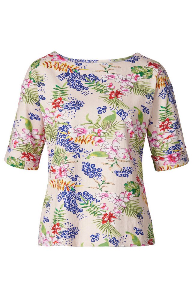 Himalaya Clothing Kurzarmshirt Lässiges Shirt Damen floral mit Rundhalsausschnitt aus Bio-Baumwolle Bequemes Damen Oberteil mit hohem Tragekomfort Himalaya Clothing Kurzarmshirt Lässiges Shirt Damen floral mit Rundhalsausschnitt aus Bio-Baumwolle Bequemes Damen Oberteil mit hohem Tragekomfort von Himalaya Clothing