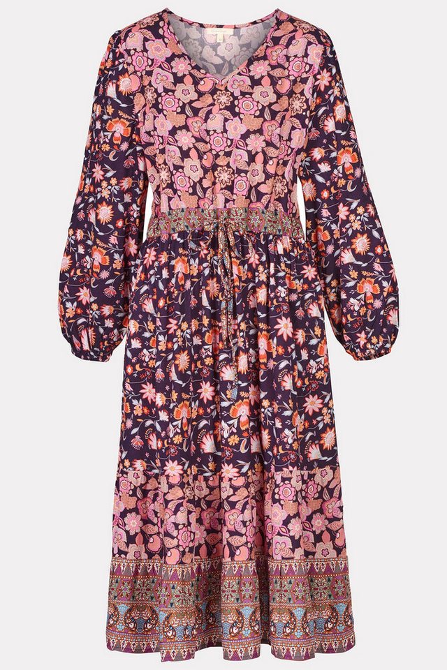 Himalaya Clothing Maxikleid Kleid Damen mit verspieltem Blumenprint - Blusenkleid aus Viskose Weiches, fließendes Maxikleid für kühlere Tage von Himalaya Clothing