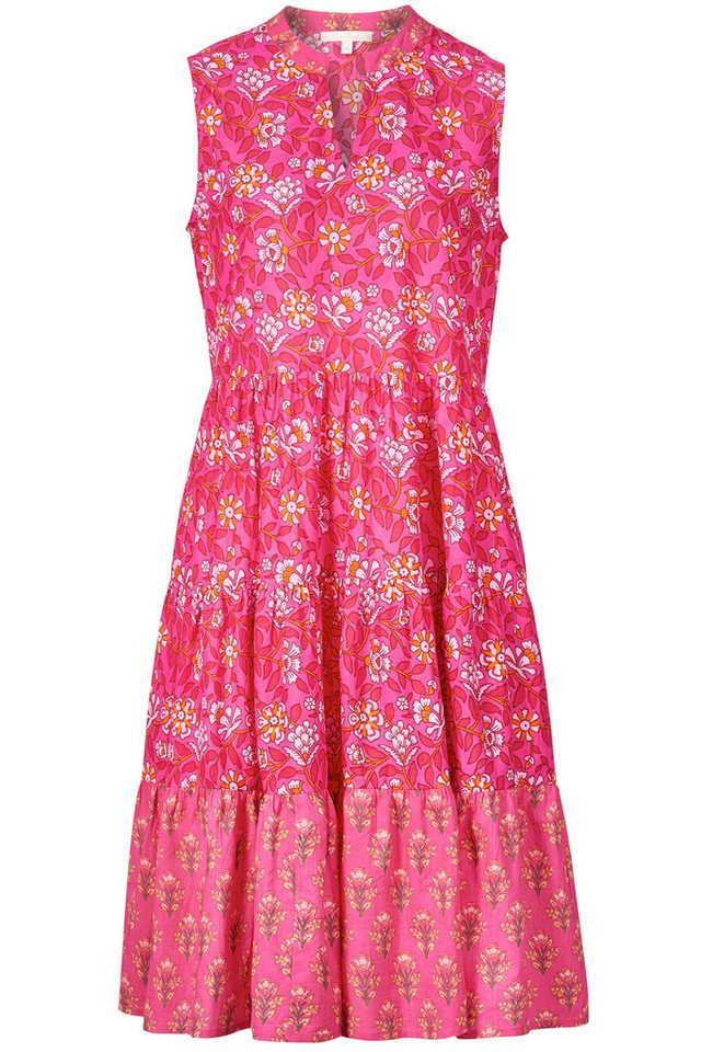 Himalaya Clothing Sommerkleid Ärmelloses Midikleid mit Blockprint - Kleid Damen aus Bio-Baumwolle Lebendiges Sommerkleid mit hohem Tragekomfort von Himalaya Clothing