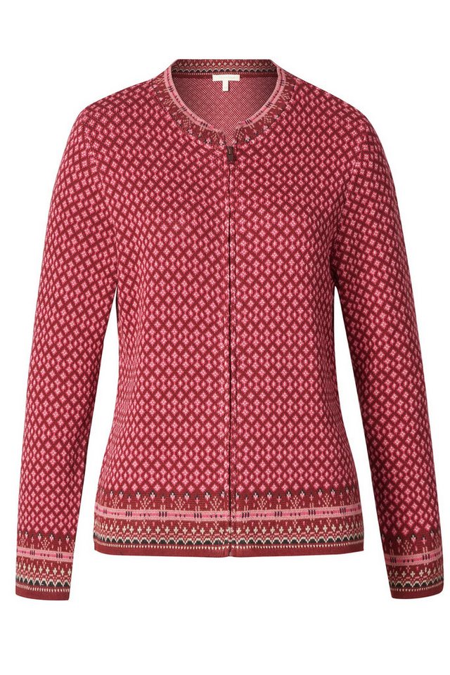 Himalaya Clothing Strickjacke Edle Strickjacke Damen mit elegantem Jacquard-Muster aus Bio-Baumwolle Weicher Cardigan Baumwolljacke mit hohem Komfort von Himalaya Clothing