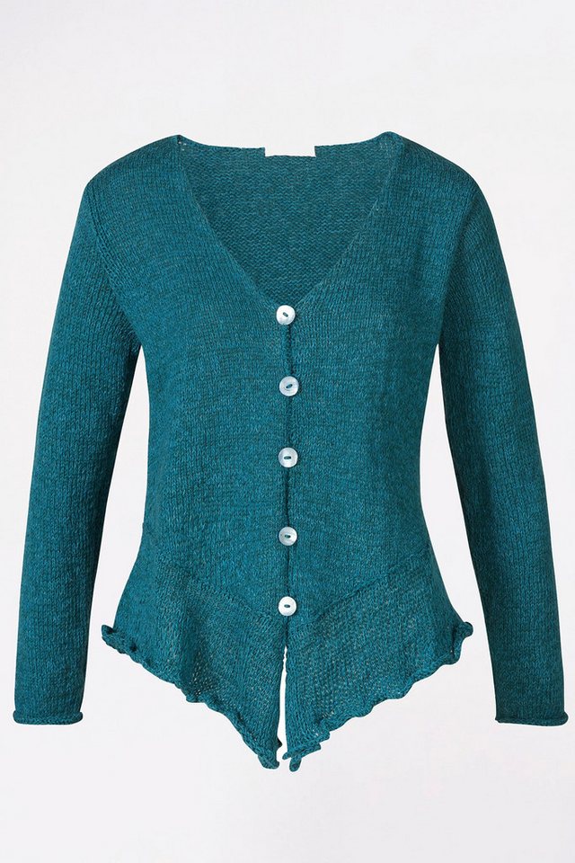 Himalaya Clothing Strickjacke Handgefertigte Strickjacke Damen aus hochwertiger Wolle-Seide-Mischung Weicher Cardigan Wolljacke mit hohem Tragekomfort von Himalaya Clothing