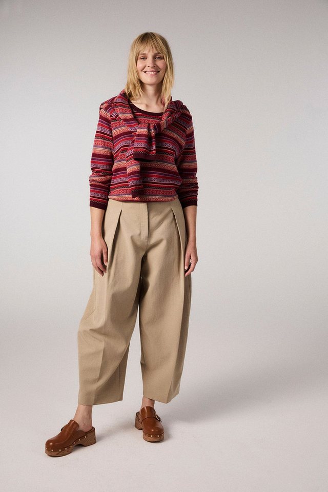 Himalaya Clothing Strickpullover Damen mit lebendigem Jacquardmuster - Strickpullover aus Bio-Baumwolle Gerader Jacquardpullover mit hohem Tragekomfort von Himalaya Clothing