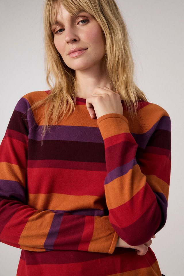 Himalaya Clothing Strickpullover Damen mit stilvollem Streifendesign - Strickpullover aus Bio-Baumwolle Jacquardpullover mit bequemem, geradem Schnitt von Himalaya Clothing