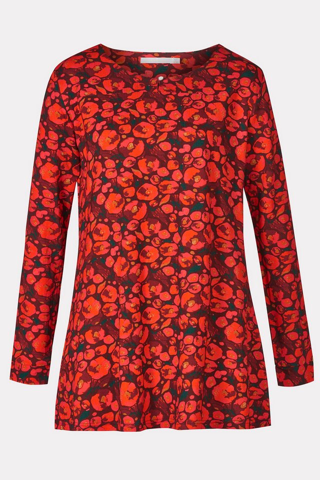 Himalaya Clothing Tunika Damen Langarmshirt mit floralem Allover-Print - Tunika Shirt Viskose Weich fließende Tunika Damen leicht ausgestellt von Himalaya Clothing