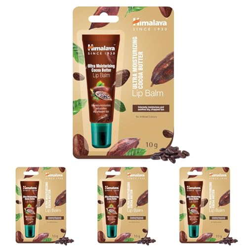 Himalaya Lip Balm Mousturising Cocoa Tube Rich Butter Care 10g, brown (Packung mit 4) von Himalaya
