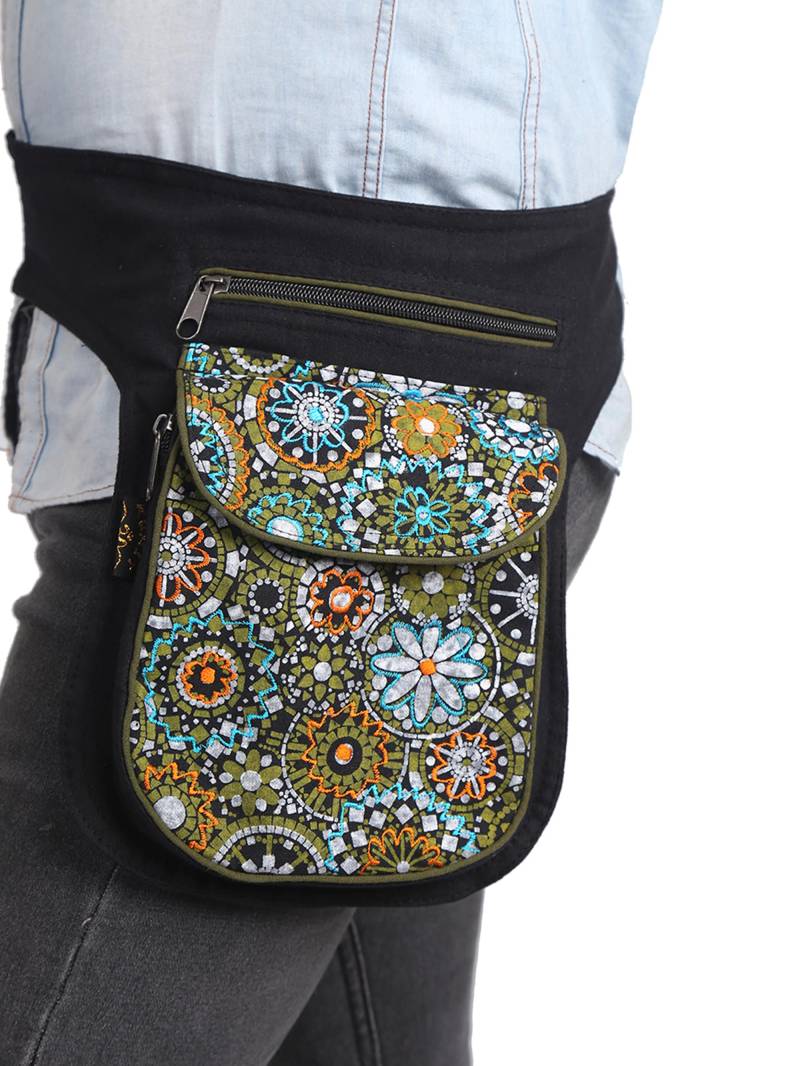 Baumwolle Festival Gürteltasche Handgemachte Bestickte Hüfttasche von HimalayaHandmadeLLC