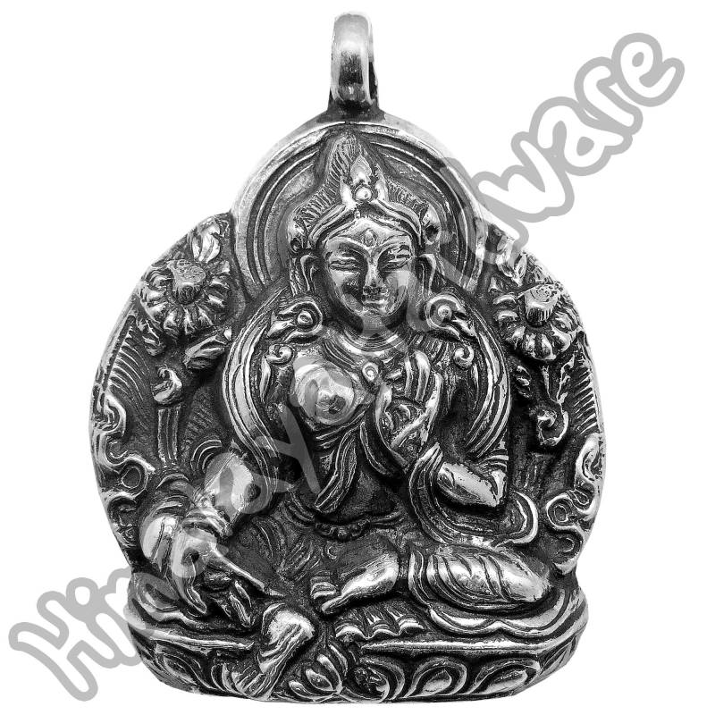 Silber Tara Anhänger Tibet Nepal Buddha Buddhist .925 Sterling Grün Weiß Silber Tara Anhänger Tibet Nepal Buddha Buddhist .925 Sterling Grün Weiß von HimalayaHardware