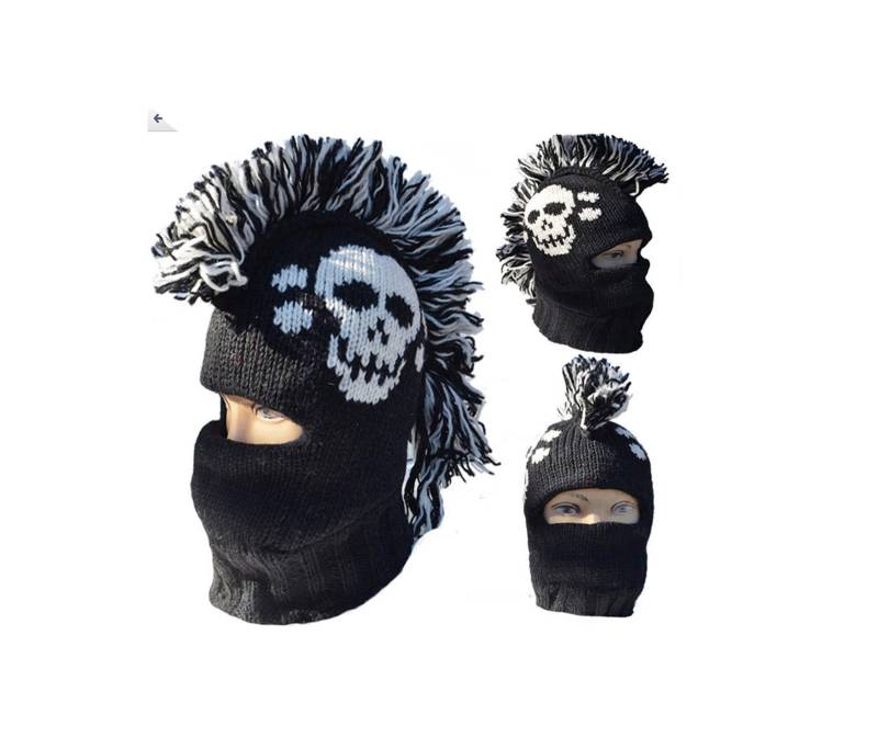 Handgefertigte Schwarzer Totenkopf Mohawk Handgemacht von HimalayanFashion
