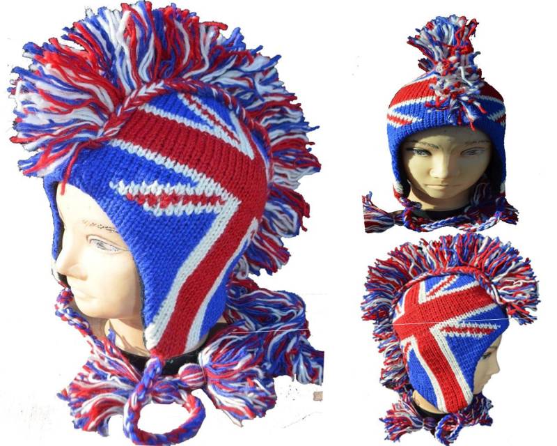 Uk Union Jack Mohawk Hut Handgefertigt von HimalayanFashion
