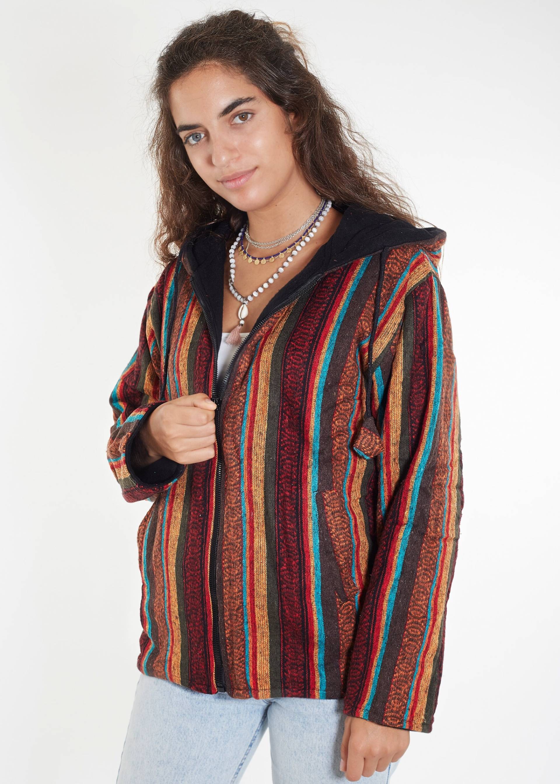 Blue & Brown Pattern Handmade Gheri Cotton Jacket - Traditional Nepalese Fabric Ethically Hippie Jackets At Himanepal Blue & Brown Pattern Handmade Gheri Cotton Jacket - Traditional Nepalese Fabric Ethically Hippie Jackets At Himanepal von Himanepal