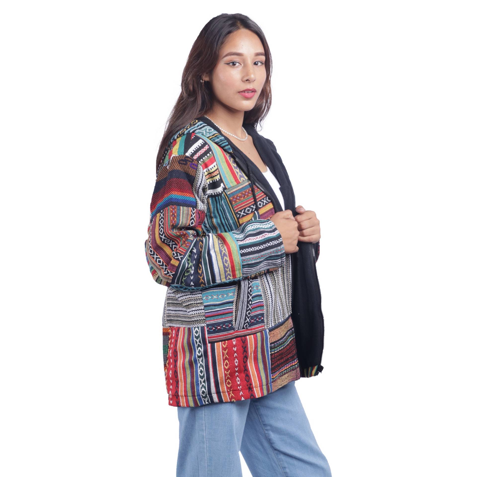 Mix Colour Patchwork Boho Hippie Winter Nepali Hoodie Jacket - Unisex Jacket At Himanepal Mix Colour Patchwork Boho Hippie Winter Nepali Hoodie Jacket - Unisex Jacket At Himanepal von Himanepal
