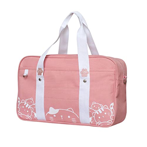 Damen Japanische Handtasche Niedlich Anime Katze Druck Messenger Bag Große Kapazität Schultasche Teens JK Uniform Handtasche, rose Damen Japanische Handtasche Niedlich Anime Katze Druck Messenger Bag Große Kapazität Schultasche Teens JK Uniform Handtasche, rose von Himifashion