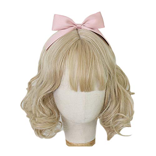 Lolita Haarbänder für Frauen, Haarreifen, niedliche Schleife, elastische Haarbänder für Mädchen, täglicher Haarschmuck für 6 Farben (Pink) von Himifashion