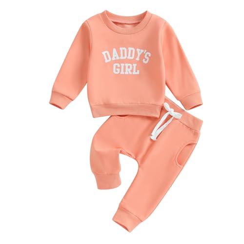 Himllauen Baby Mädchen Kleidung Sweatshirt + Lange Hose Zweiteiler Babykleidung Set Kleinkind Outfits (A Rosa 2, 0-6 Months) von Himllauen