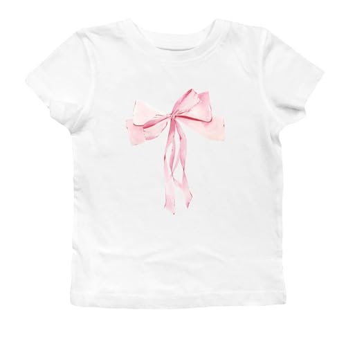 Himllauen Bedruckt Tshirt Damen Y2k Top Kurzarm Weiß Crop Tops Sexy Elegant T-Shirts für Damen Mädchen Y2k Clothes (A Rosa b, S) von Himllauen