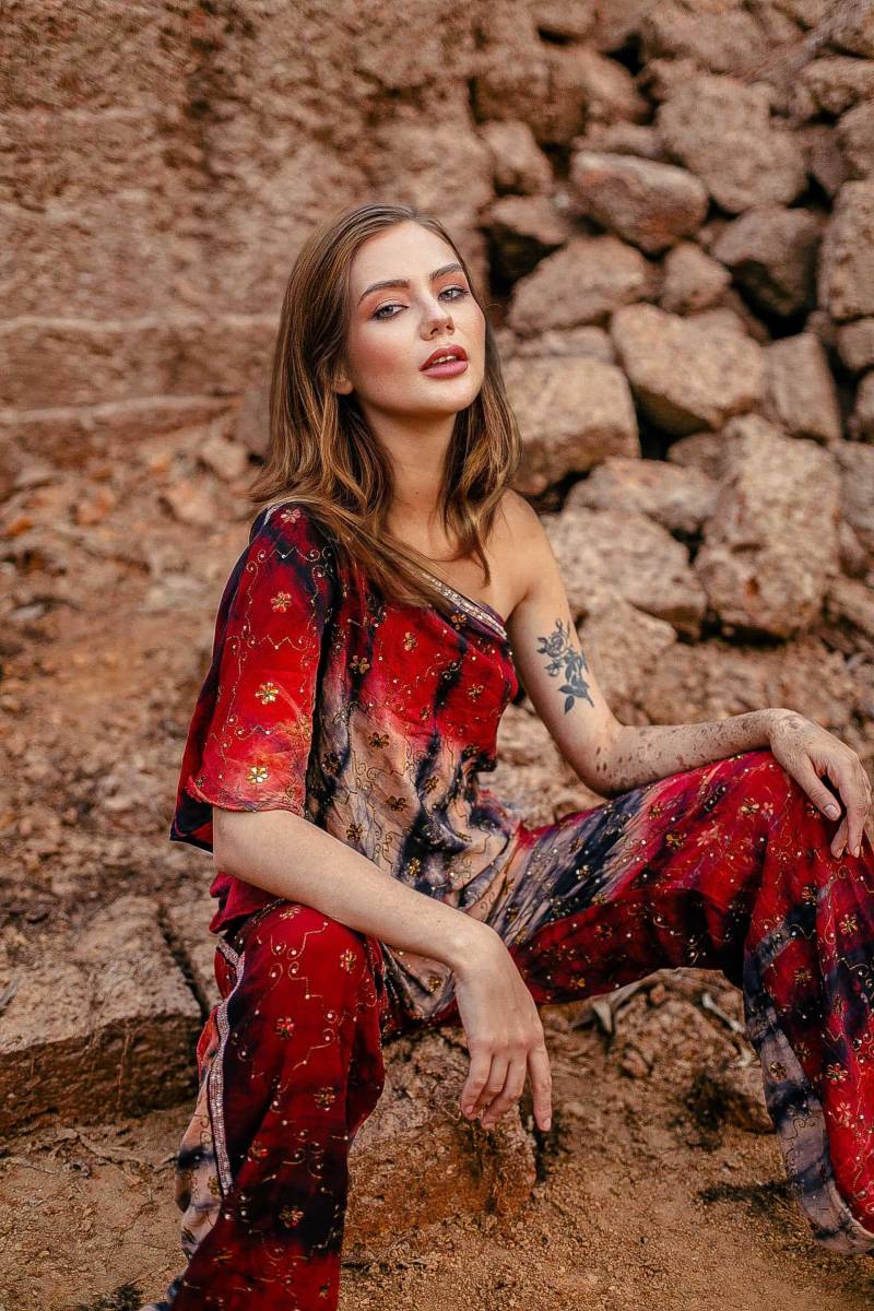 Jumpsuit - "Red Orchid" von Himmelskater