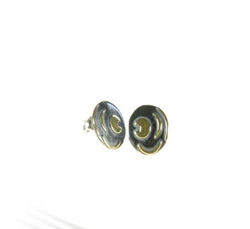 Himmelsscheibe von Nebra, Ø 10mm 1 Paar Ohrstecker 925/- Silber, Sternenschmuck von Himmelsscheibe von Nebra