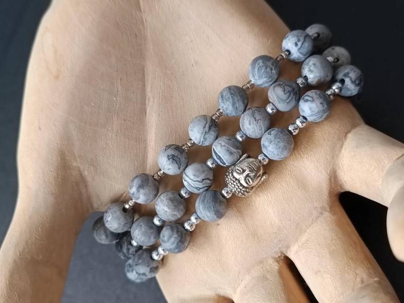 Perlenarmband Grau, Verschiedene Designs von Himmelswandler