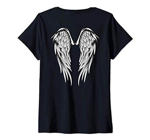 Damen Engelsflügel #2 auf der Rückseite des T-Shirt mit V-Ausschnitt Damen Engelsflügel #2 auf der Rückseite des T-Shirt mit V-Ausschnitt von Himmlische Design