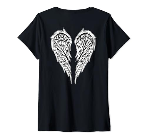 Damen Engelsflügel auf der Rückseite des T-Shirt mit V-Ausschnitt Damen Engelsflügel auf der Rückseite des T-Shirt mit V-Ausschnitt von Himmlische Design