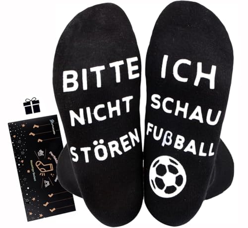 Himozoo Neuartige Lustige Socken Fussball Geschenke 'BITTE NICHT STÖREN, ICH SCHAUE FUSBALL' Funny Socks für Männer Frauen Fußballliebhaber Geschenke (Schwarz) von Himozoo
