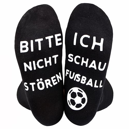 Himozoo Neuartige Lustige Socken Fussball Geschenke, BITTE NICHT STÖREN, ICH SCHAUE FUSBALL' Funny Socks für Männer Frauen Fußballliebhaber Geschenke (Schwarz01) von Himozoo