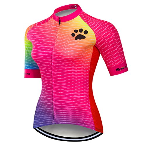 Damen Fahrradtrikot Fahrradbekleidung Shirt Tops Jacke Sommer, Katze, Klein von HimyBB