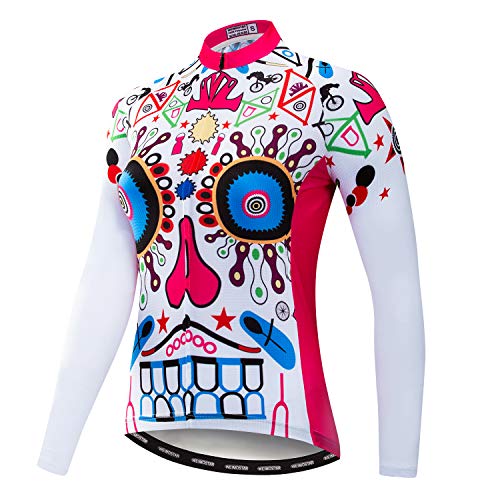 Damen Radfahren Jersey Langarm Tops Lady Bike Shirts Fahrrad Jacke mit Taschen von HimyBB