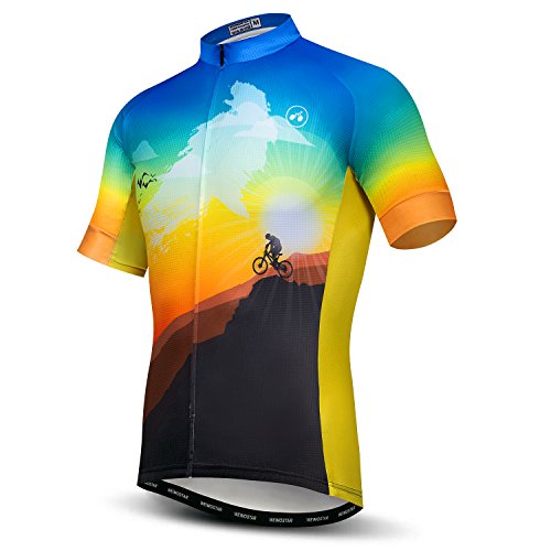 Herren-Fahrradtrikot, kurzärmelig, schnell trocknend, atmungsaktiv, sunset, Mittel von HimyBB