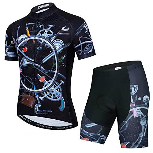 Herren Radtrikot + 5D Gepolsterte Shorts Anzug Bike Fahrradbekleidung Sport Set, Netz, 3X-Groß von HimyBB