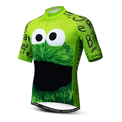 Herren Radtrikot Bike Biking Shirt Tops Kurzarm Kleidung, Grüne Augen, Klein von HimyBB