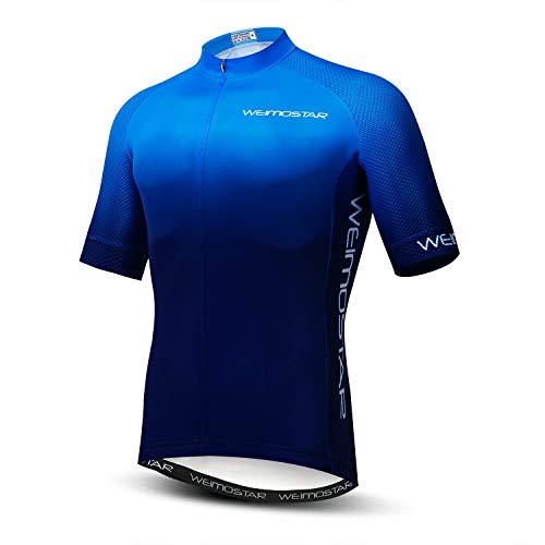 Herren Radtrikot Bike Shirt Tops Kurzarm Kleidung, sky, XX-Large von HimyBB