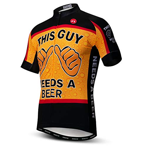 Herren Radtrikot Fahrradtrikot Kurzarm/Langarm, Fahrradbekleidung Fahrrad Trikot T Shirt für Männer, Atmungsaktive Cycling Jersey Schnell Trocknen Radsport Bekleidung von HimyBB