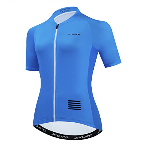 Radtrikot Frauen Bike Shirts Fahrrad Jacke Team Radfahren Strumpfhosen Kleidung, Blau, Groß von HimyBB