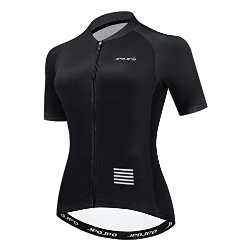 Radtrikot Frauen Bike Shirts Fahrrad Jacke Team Radfahren Strumpfhosen Kleidung, Schwarz, 3X-Groß von HimyBB