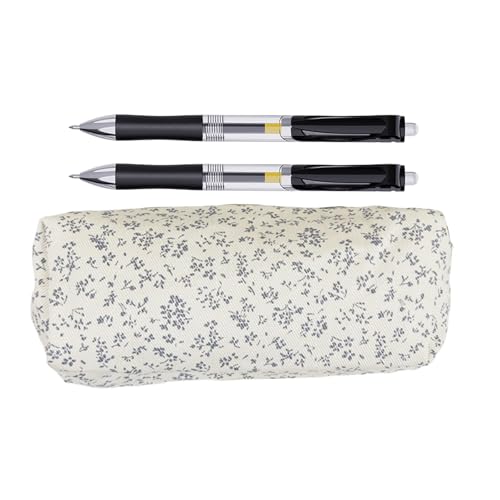Hinapan 1 Stück Federmäppchen mit Blumenmuster, Süßes Federtasche mit Reißverschluss, Mehrzweck-Tasche als Kosmetiktasche oder Geldbörse, Inkl. 2 Kugelschreiber von Hinapan