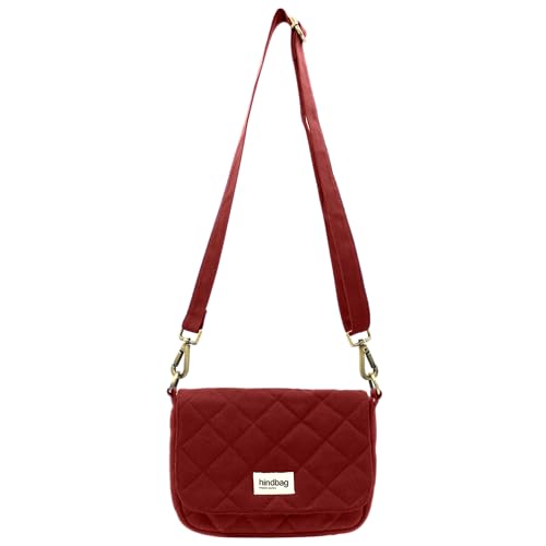 Hindbag – Kollektion Margault - Umhängetasche in gesteppter Optik - Bio-Baumwolle (Terracotta Rot) von Hindbag