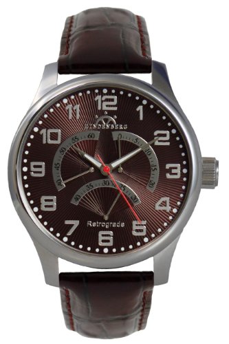 Hindenberg Herren Automatikuhr Retrograde Stahl/braun Hindenberg Herren Automatikuhr Retrograde Stahl/braun von Hindenberg